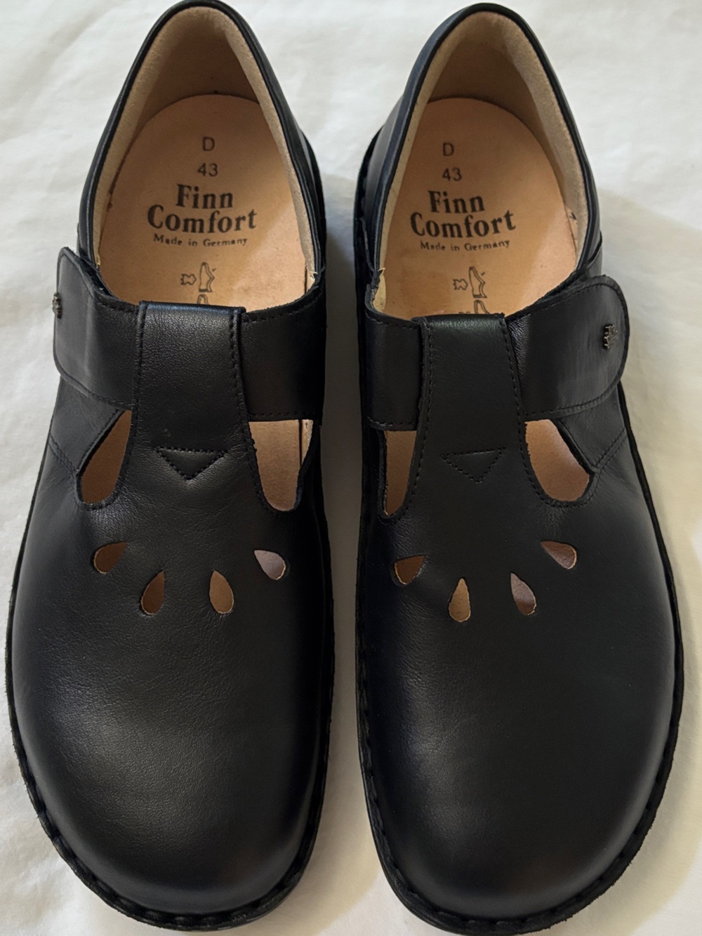 Finn Comfort Women’s EU 43 Black Leather Mary Jane Shoes Made in Germany New